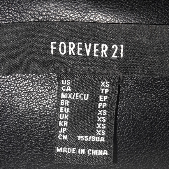 Black Leather Moto Jacket with Burgundy and White Stripes - Picture 2 of 5